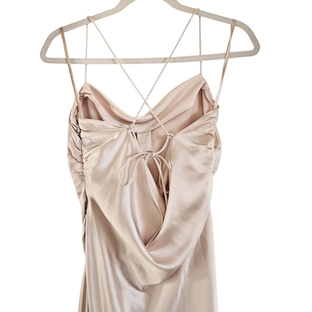 NWT Sachin & Babi Winter‎ Slip Dress in Gold Size 8 Satin Tie Back - Picture 8 of 14